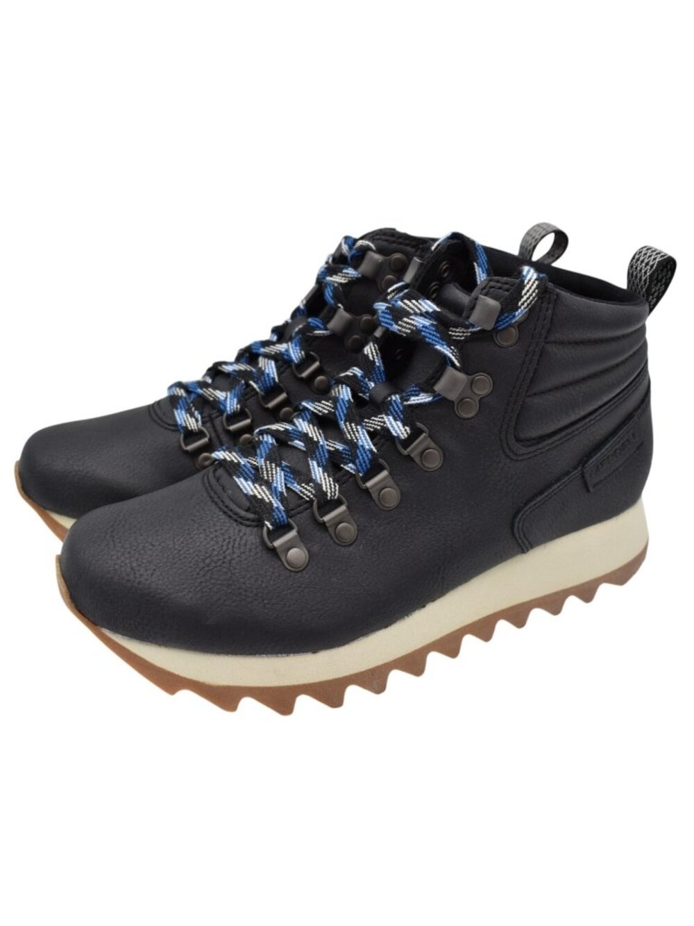 Merrell Womens Size‎ 7 Alpine Black Vegan Leather Mid Lace Up Hiking Boots Shoes